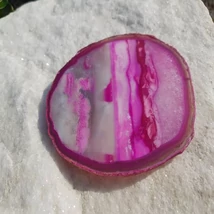 Achát szelet - közepes pink
