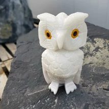 Kő állat fehér 15-20 cm Bagoly