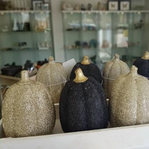 Tök poly glitteres 8,2x8,2x11 cm fekete