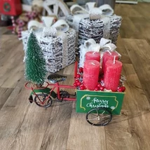 Dekoráció bicikli gyertyával 30*40cm