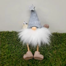 Manó lógó lábú 9,5*6,3*10,4 cm fehér, szürke