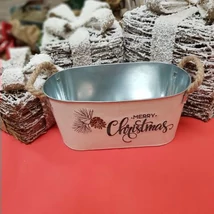 Kaspó bádog vászon bevonattal füllel 