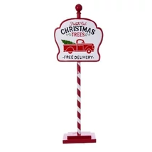 Karácsonyi tábla koszorú tartóval fém 114 cm