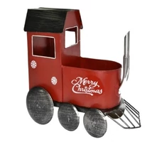 Karácsonyi mozdony tárolóval bádog 30*14*25 cm