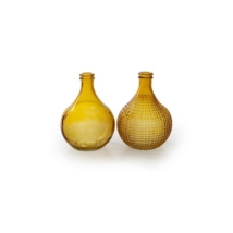 Váza üveg 15x11 cm sárga