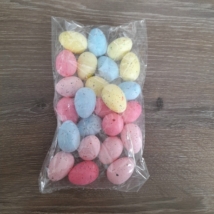 Tojás műanyag 3 cm pink-sárga-kék-rózsaszín 24db/csomag