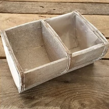 Kaspó bélelt fa 2 részes 21x13x8,5cm szürke 364001 Kaspó bélelt fa 2 részes 21x13x8,5cm szürke 364001
