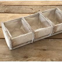 Kaspó bélelt fa 3 részes 31x13x8,5 cm szürke 364002