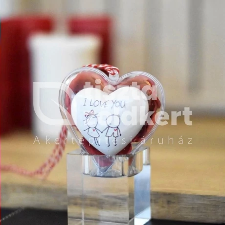 Szív - i love you 8 cm szívtartóban