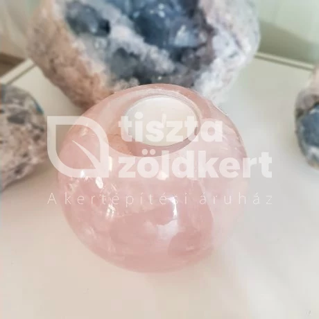 Mécsestartó Rózsakvarc gömb Mérős ( Kg)