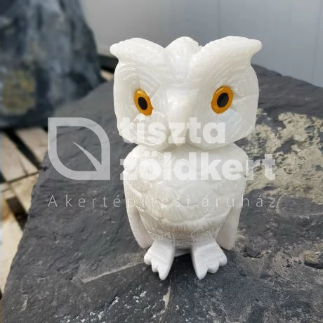 Kő állat fehér 15-20 cm Bagoly