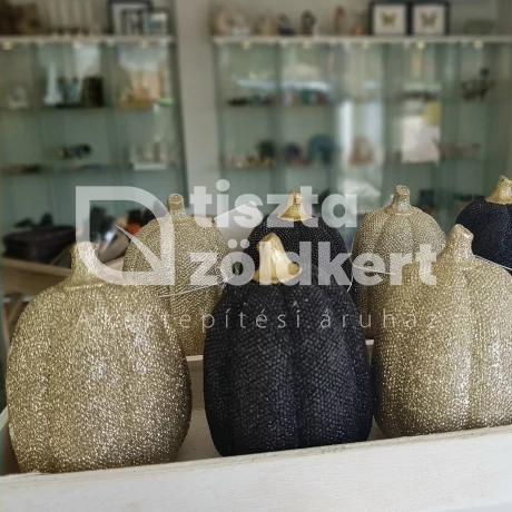 Tök poly glitteres 8,2x8,2x11 cm fekete