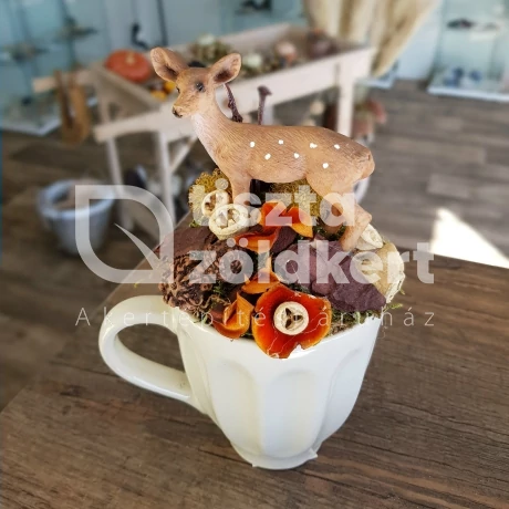 Bögrés őszi dekor - álló őz