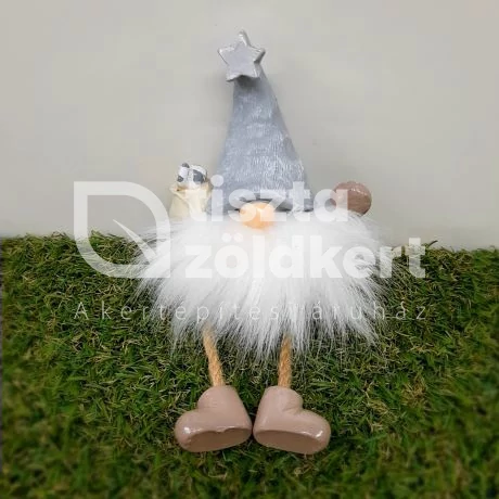 Manó lógó lábú 9,5*6,3*10,4 cm fehér, szürke
