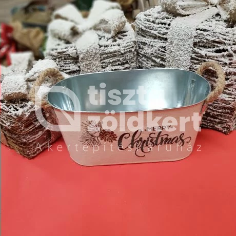 Kaspó bádog vászon bevonattal füllel 