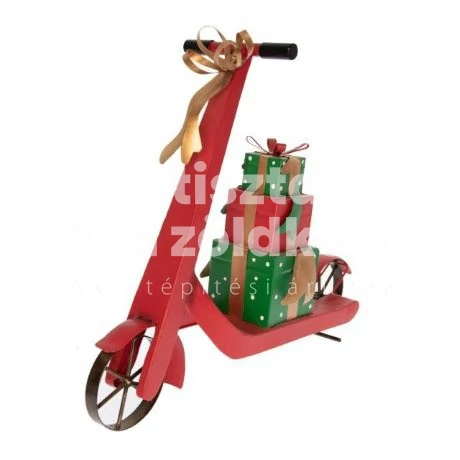 Karácsonyi roller ajándékkal fém 46*14*38  cm