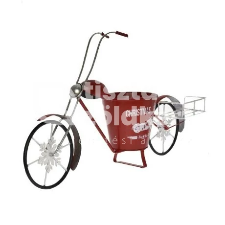 Karácsonyi motor kaspóval bádog 62,5*16*35 cm