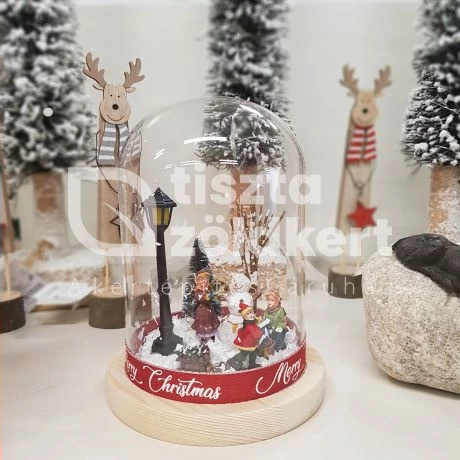 Téli jelenet - üveg búrában -merry xmas