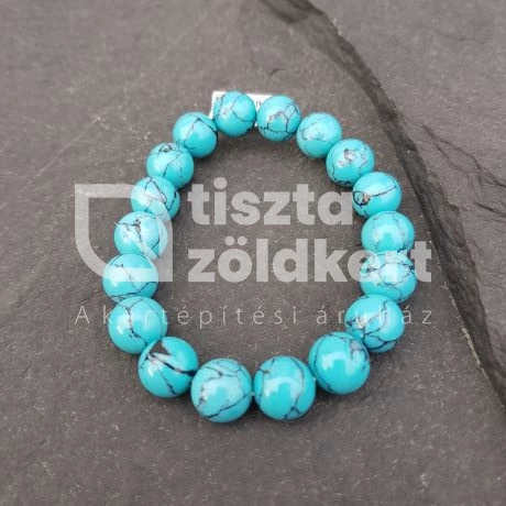 Műanyag türkenit utánzat golyó karkötő 10-11 mm