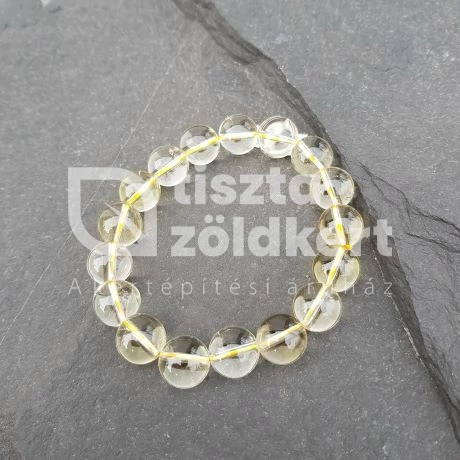 Hegyikristály golyó karkötő sárga gumis 12-13 mm