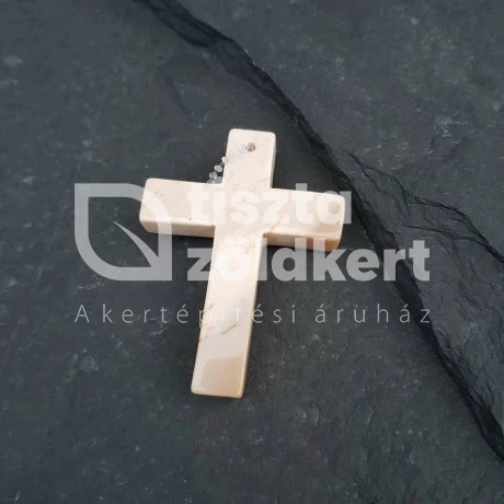 Medál - mookait bézs kereszt