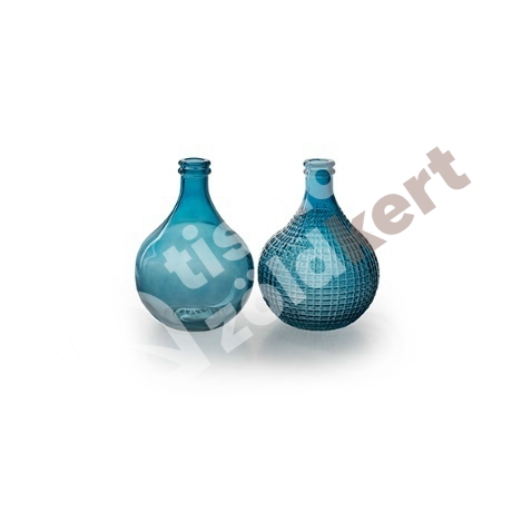 Váza üveg 15x11 cm kék
