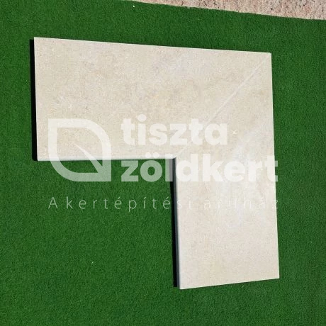Mészkő antikolt lekerekített medence szegély sarok elem 100*30*2 cm