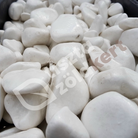 Lakkozott fehér kő 3-6 cm 8 kg DOBOZOS