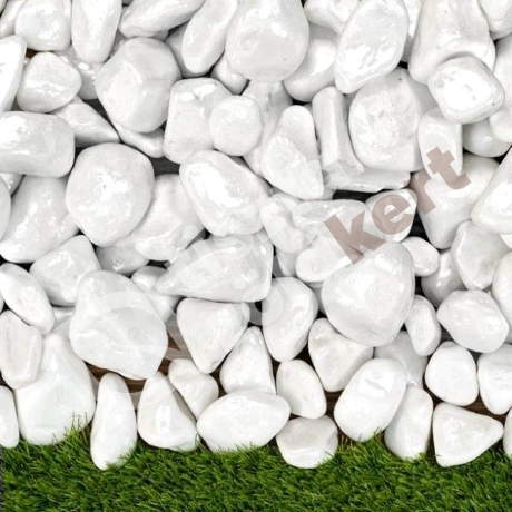 Lakkozott fehér kő 3-6 cm 15 kg ZSÁKOS