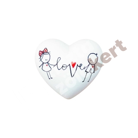 Szív - A szerelem fonala - love 6x6x3,5cm