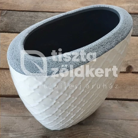 Kaspó kerámia 26x14x25 cm fehér 133287