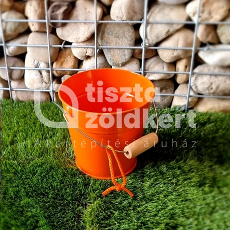 Vödör fogantyúval fém 13 cm narancs  362061