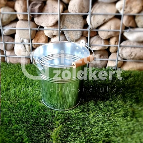 Vödör fogantyúval fém 11x10,5 cm szürke 210203