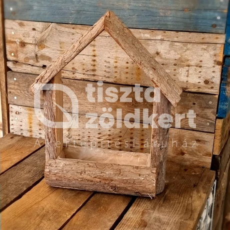 Ház virágtartó fa 40x15x46 cm natúr  256566