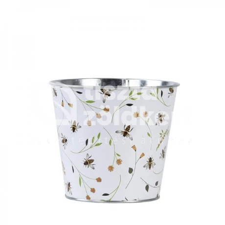 Kaspó méhecskés fém 16 cm BEE036