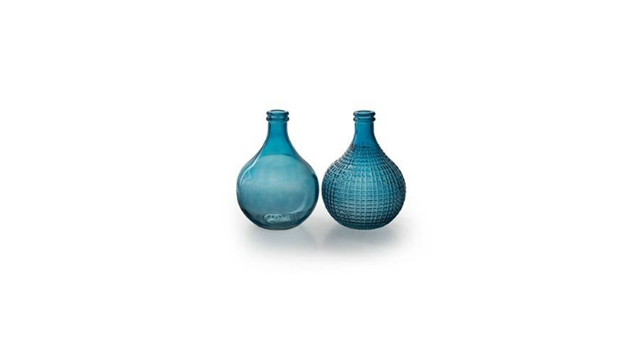 Váza üveg 15x11 cm kék